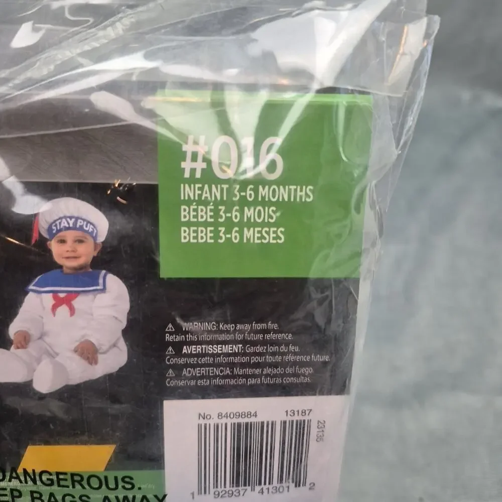 Ghostbusters Costume Infant 3-6 Months Stay Puft Marshmallow Man Infant NEW - Picture 6 of 6